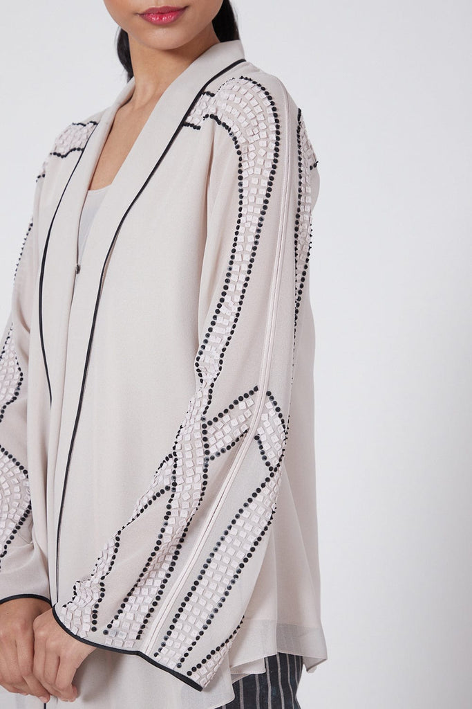 Light Taupe Embroidered Top